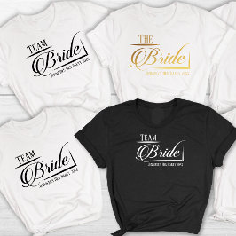 De Bruid Team Bruid Hen Party Naam Jaar T-shirt