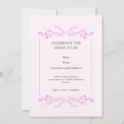 De Bruid Ter Eer Viering Kaart (Voorkant)