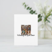 De bruid thuiskomend vieren briefkaart (Staand voorkant)