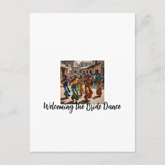 De bruid thuiskomend vieren briefkaart (Voorkant)