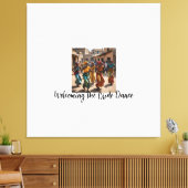 De bruid thuiskomend vieren canvas afdruk (Insitu (Woonkamer))