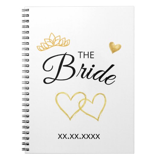 De Bruid Trouwdatum Elegant Ontwerp Notitieboek (Voorkant)