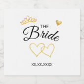 De Bruid Trouwdatum Elegant Ontwerp Sparkling Wijnetiket (Enkel label)