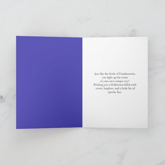 De bruid van Frankenstein Halloween Kaart (Binnen)