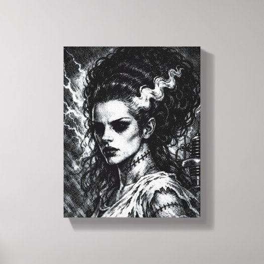 De bruid van Frankenstein — Herrezen door BurnsInH Canvas Afdruk (Voorkant)