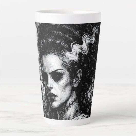 De bruid van Frankenstein — Herrezen door BurnsInH Latte Mok (Voorkant)