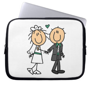 De Bruid van het Cijfer van de stok en de T-shirts Laptop Sleeve