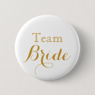de Bruid van het Team van het witgoudHuwelijk Ronde Button 5,7 Cm