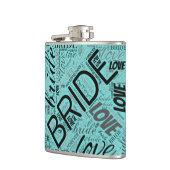 De Bruid Word Cloud Zwart ID253 Heupfles (Links)