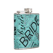 De Bruid Word Cloud Zwart ID253 Heupfles (Rechts)