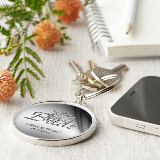 De bruid zwart-wit aangepaste Sleutelhangers (Zijkant)