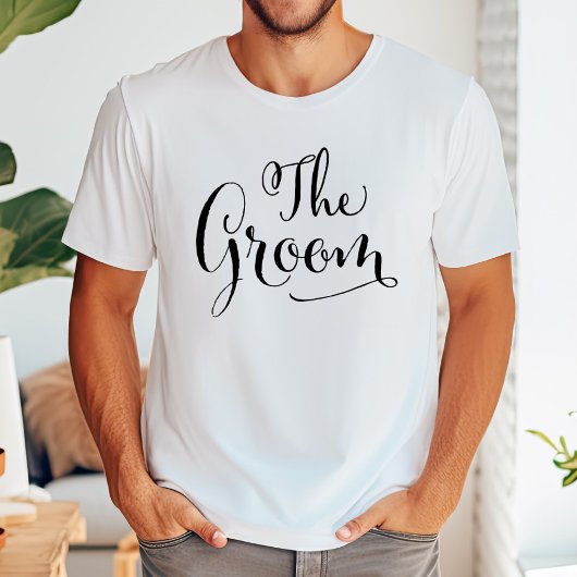 De Bruidegom Calligraphy Trouwnaam T-shirt