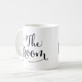 De Bruidegom Elegant Zwart Script Schrijfhuwelijk Koffiemok (Voorkant links)