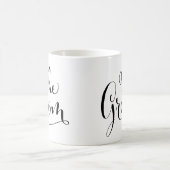 De Bruidegom Elegant Zwart Script Schrijfhuwelijk Koffiemok (Center)