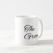 De Bruidegom Elegant Zwart Script Schrijven Trouwk Koffiemok (Voorkant rechts)