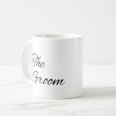 De Bruidegom Elegant Zwart Script Schrijven Trouwk Koffiemok (Voorkant links)