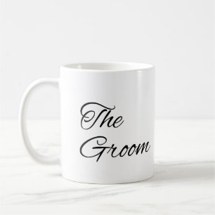 De Bruidegom Elegant Zwart Script Schrijven Trouwk Koffiemok