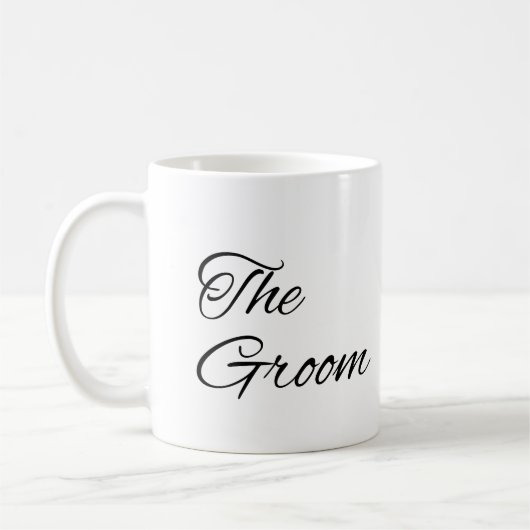 De Bruidegom Elegant Zwart Script Schrijven Trouwk Koffiemok (Links)