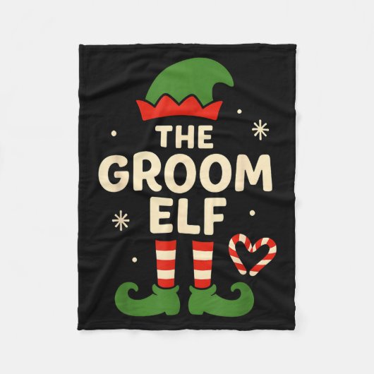 De Bruidegom Elf Kerstmis Kerstmis Grappig Huwelij Fleece Deken (Voorkant)