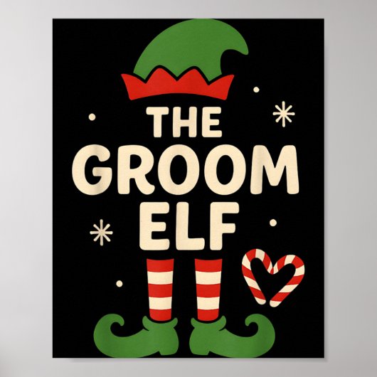 De Bruidegom Elf Kerstmis Kerstmis Grappig Huwelij Poster (Voorkant)