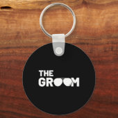 De Bruidegom Hurkt Ongehuwd Levert Feest Bruiloft  Sleutelhanger (Voorkant)