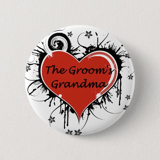 De bruidegom is oma ronde button 5,7 cm (Voorkant)