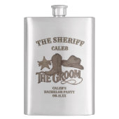 De Bruidegom Rustieke Cowboy Sheriff Verlovingsfee Flacon (Voorkant)