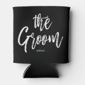 De bruidegom | Scriptstijl aangepaste bruiloft Blikjeskoeler (Voorkant)