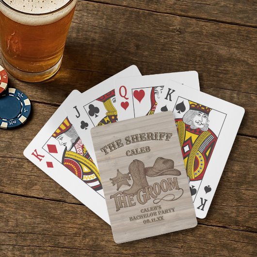 De Bruidegom Sheriff Rustieke Cowboy Bachelorfeest Pokerkaarten
