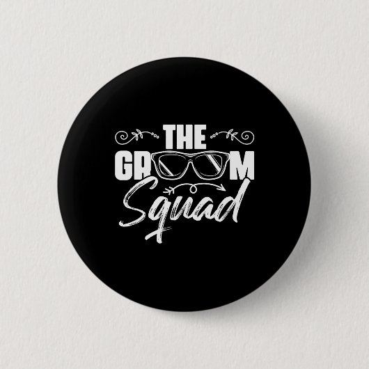 De Bruidegom Squad Sungles Trouw Bruiloft Bachelor Ronde Button 5,7 Cm (Voorkant)