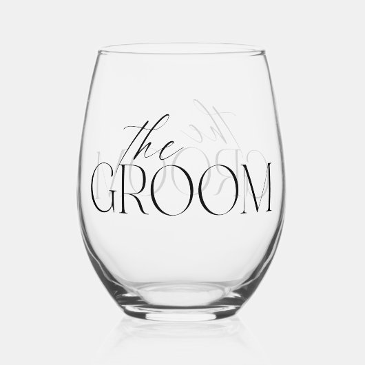 De bruidegom Stemless wijnglas Wijnglas Zonder Voet (Achterkant)