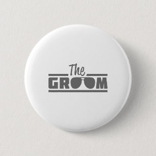 De Bruidegom Vintage Mannen Trouwdag Bruidegom Wor Ronde Button 5,7 Cm