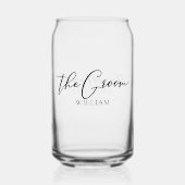 De bruidegom  vrijgezellenfeest bruiloft blikvorm glas (Voorkant)