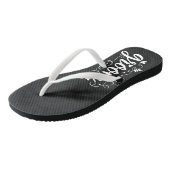 De bruidegom wit script typografie op zwart teenslippers (Schuin)