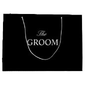 De Bruidegom Zwart Wit Gift Bag Groot Cadeauzakje (Achterkant)