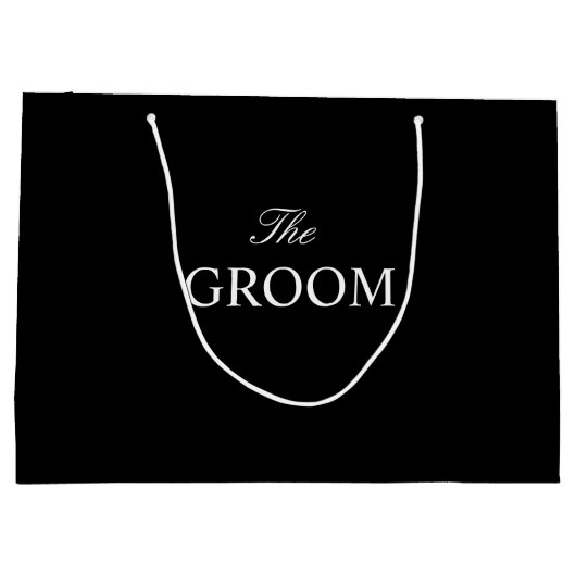 De Bruidegom Zwart Wit Gift Bag Groot Cadeauzakje (Achterkant)