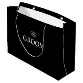 De Bruidegom Zwart Wit Gift Bag Groot Cadeauzakje (Achterkant Gekanteld)