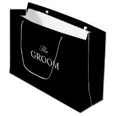 De Bruidegom Zwart Wit Gift Bag Groot Cadeauzakje (Voorkant Gekanteld)