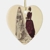 De bruidparty's van het huwelijk en bruidsmeisje keramisch ornament (Rechts)