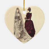 De bruidparty's van het huwelijk en bruidsmeisje keramisch ornament (Achterkant)