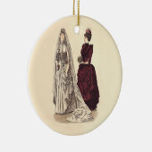 De  bruidparty's van het huwelijk en bruidsmeisje keramisch ornament (Rechts)