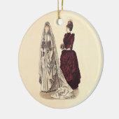 De  bruidparty's van het huwelijk en bruidsmeisje keramisch ornament (Links)