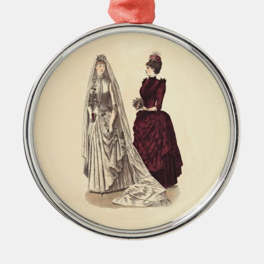 De  bruidparty's van het huwelijk en bruidsmeisje metalen ornament (Voorkant)