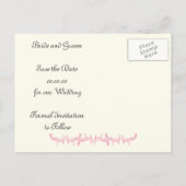 De bruidroze Eiffeltoren van Parijs sparen de Datu Aankondigingskaart (Achterkant)