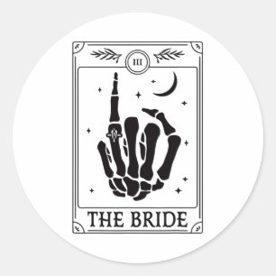 De Bruids Coven Skelet Hand Gotische Bachelorette  Ronde Sticker