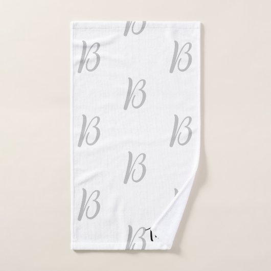 De bruid's Monogram Custom White Bath Handdoek Set (Handdoek)