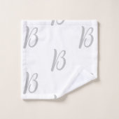 De bruid's Monogram Custom White Bath Handdoek Set (Wasdoekje)