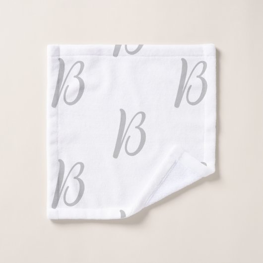 De bruid's Monogram Custom White Bath Handdoek Set (Wasdoekje)
