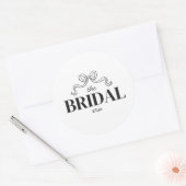 De Bruids Tijdperk | Lint Boog Schets Bruiloft Bor Ronde Sticker (Envelop)