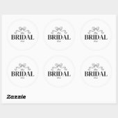 De Bruids Tijdperk | Lint Boog Schets Bruiloft Bor Ronde Sticker (Vel)
